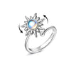 Sunflower Crystal Relief Spinning Fidget Ring For Girls Rotate Freely Metal Copper Knuckle Ring Women'S Jewelry Gifts - Image 7