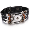 18mm Snap Button Jewelry Bracelets Braided Black Leather Snap Bracelet Fit Snaps Jewelry Magnet Buckle Tan Leather Bracelets - Image 2