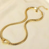 3316L Stainless Steel Jewelry Vintage Minimalism Lovers Love Heart Cuban Chain Choker Necklaces Pendants For Women - Image 1