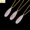 Csja Water Drop Necklaces Crystal Pendant Stainless Steel Chain Necklace for Women Stone Amethyst Jewelry Gift - Image 14