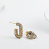 Cubic Zirconia Huggie Hoop Earrings in Gold-Tone Stainless Steel - Image 55