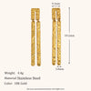 La. Muses Retro Irregular Surface Rectangular Stainless Steel Women's Earrings Gold Plated Jewelry Gifts - Image 4