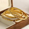 Chic Gold Color Simple 316L Stainless Steel Bangles Bracelets for Women Charm Zircon Jewelry Gift - Image 2