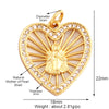 Shell Gold Inlaid Zirconia Charm Geometry Pendant,Holy Religious Jesus Virgin Mary Jewelry Necklace Accessories Supplies - Image 13