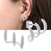 2pcs Elegant Rhinestone Three-Claw Earrings for Women Cute Design Earring Party Jewelry Gifts - Image 5