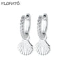 Silver Needle Gold-color Hoop Earrings for Women Shell Pendants Earrings Jewelry Gifts - Image 8