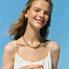 Casual Style Gold Color Layered Stainless Steel Cuban Link Heart Chain For Women Necklace Girlfriend - Image 3