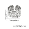 316L Stainless Steel Leaf Stripe Weave Chain Open Ring for Women Men Special Punk Jewelry Gifts - Image 8
