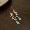 Lily Of The Valley Leaf Water Drop Resin Dangle Earrings Women Partysu Earring Hook Vintage Cheongsam Jewelr K - Image 4