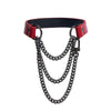 Handmade Black PU Leather Choker Collar For Women, Adjustable HiphopTriple-Layer Slip Chain Necklace Jewelry Necklace - Image 3