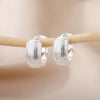 Small Stainless Steel Chunky Hoop Earrings in Gold-Tone and Silver-Tone - Image 5