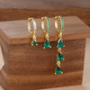 3PCS Stainless Steel Water Drop Tassel Hoop Earrings Set For Women Gold Plated Zircon Piercing Earring Korean Jewelry - Image 8