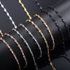 Lip Embossed Chain 2.5mm Thin Stainless Steel Necklace Handmade Link Jewelry Accessories - Image 3