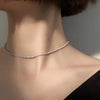 Silver Necklace 2mm Sparkling Collarbone, Sweater Chain, High Charm Jewelry Gift Women - Image 6
