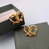 Lovely Knotted Heart Shape Stud Earrings for Women Girls Cute Gold Plated CZ Zirconia Bowknot Tiny Earrings Sweet Jewelry - Image 3