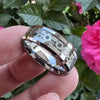 Steampunk Gear Wheel Men Stainless Steel Ring Inlay Carbon Fiber Rings For Men Rock Punk Wedding Band Jewelry - Image 1