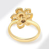 Adjustable Rotating Double Layer Flower Stacking Women'S Rings Gold Crystal Relife Spinning Ring - Image 4