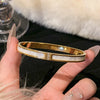 Stainless Steel Bangle Bracelet with Cubic Zirconia Details in Gold-Tone or Silver-Tone - Image 12