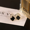 Korean Style Black Zircon Stud Earring For Women Shiny Rhinestone Square Geometric Earrings Party Statement Jewelry Gifts - Image 3