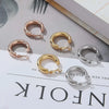 Women Gold Hoop Earrings Gold Plated Thick Gold Hoops Earrings With Silver Needles Gift for Women - Image 6