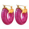 Colorful Resin Stainless Steel Round Y2K Hoop Earrings Daily Wear Ear Charm Jewelry Gift - Image 11