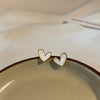 Vintage Heart Shaped Blue White Love Stud Earrings Female Temperament Niche Earrings Retro Little Peach Heart Ear Jewelry - Image 1