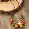 Colorful Handmade Ceramic Necklace Multilayer Adjustable Boho Bohemian Colored Choker Ethnic Style Beaded Jewelry Niche Design - Image 3