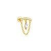 1PC Silver Eight-pointed Star CZ Piercing Earring For Women Tassel Chain Stud Earring Party Jewelry - Image 13