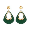 Vintage Hollow Water Droplet Dangle Earrings for Women Metal Wood Double Layer Hollow Out Geometric Drop Earrings Jewelry - Image 6
