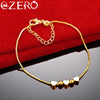 Gold Bracelet Silver Heart Beads Box Chain Bracelet For Women Charms Jewelry Wedding Gift - Image 1