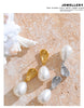 Pearl Drop Earrings with Geometric Metal Tops - Image 14