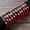 12Pcs/Set Evil Eye Bracelet Set for Both Men and Women Woven Red Bracelet Adjustable to Protect Friendship - Image 2