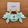Bohemian Colorful Acrylic Flower Pendant Earrings For Women Girls Exaggerated Metal Petal Temperament Earrings Jewelry - Image 14