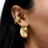 Double Layer Stainless Steel Ear Cuff with Clear Zircon Accents - Image 2