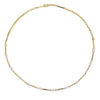 Geometric Sparking Round Bling CZ Bamboo Bar Charm Link Chain Women Choker Necklace - Image 3