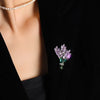 Purple Lavender Brooch Women's Brooches Crystal Rhinestone Bouquet Lapel Pins Clothing Coat Jewelry Girl Gift - Image 2