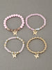 4Pcs Butterfly Beaded Bracelet Set For Women Pink Acrylic Beads Elastic Chain Bangle Female Bohemian Party Jewelry Gift - Image 16