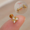 1Piece 16G Titanium Steel CZ Leaf Bee Piercing Lip Labre Studs Tragus Helix Cartilage Couch Lobe Earrings Body Jewelry For Women - Image 37
