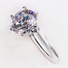 Silver Simple Engagement Wedding Rings for Women Cubic Zirconia Ring Bridal Jewelry Gift - Image 4