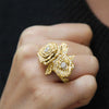 Noble Lady Party Ring Rose Finger Jewelry for Women Shiny Zirconia Flower Accessories for Anniversary - Image 5