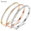 Jewelry Bangle Bracelets With Two Line Crystal Rhinestone Pave Stainless Steel Opening Bangle For Women Accessories - Image 1