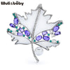 Purple Rhinestone Maple Leaf Brooches For Women Unisex 2-color Beautiful Flowers Plants Party Office Brooch Pins Gifts - Image 2