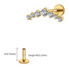 Titanium 16G CZ Cluster Climber Stud Earring Labret Helix Tragus Cartilage Stud Flatback Piercing - Image 14
