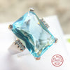 Purple/Blue/White/Yellow/Pink Zircon Rings For Women Silver Filled Multicolor Birthstone Wedding Ring - Image 1