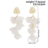 Elegant White Flower Long Tassel Drop Earrings Imitation Pearl Piercing Earrings Banquet Wedding Jewelry - Image 5