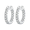 Gold Hoop Earrings for Women, Silver Round Cut Lab Diamond Earrings - Image 8