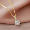 Minimalist Round Cubic Zirconia Pendant Necklace Women Silver Color/Gold Plated Box Chain Long Necklace Wedding Jewelry - Image 3