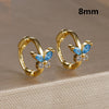 2PCS Simple Mini Butterfly Huggie Hoop Earrings 6MM 8MM Small Colorful Zircon Cartilage Earring Ear Bone Nail Piercing Jewelry - Image 12