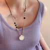 French Irregular Round Imitation Pearl Beads Pendant Necklaces for Women Double Layered Adjustable Rope Sweater Chain - Image 2