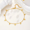 Chic Zircon Flower Anklet for Women Girls,Holiday Beach Stainless Steel Butterfly Cross Crown Bead Anklets, Jewelry Gifts - Image 12